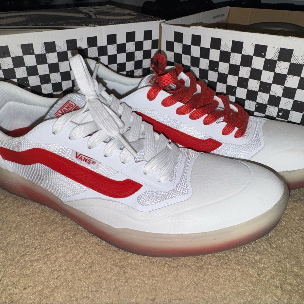 Vans Red and White Casual Sneakers